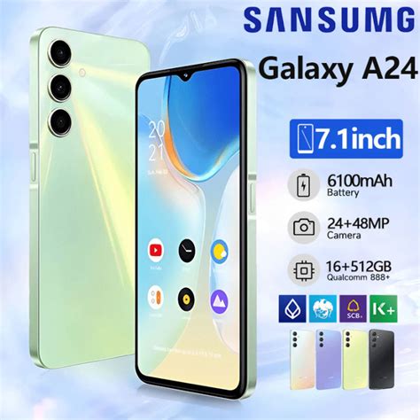 【รับประกัน 1 ปี】ของแท้100 Sumsung Galaxy A24 5g 71นิ้ว โทรศัพท์มือถือ 16512gb 24mp48mp เต็ม