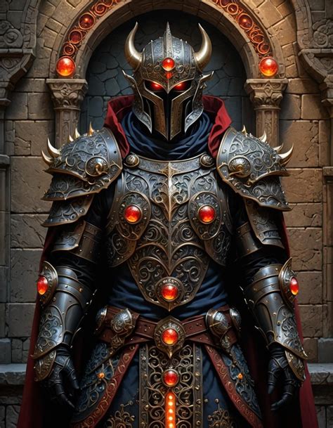 Demon Knight In Mantle With Magic Orbs Style Romanesque Ai