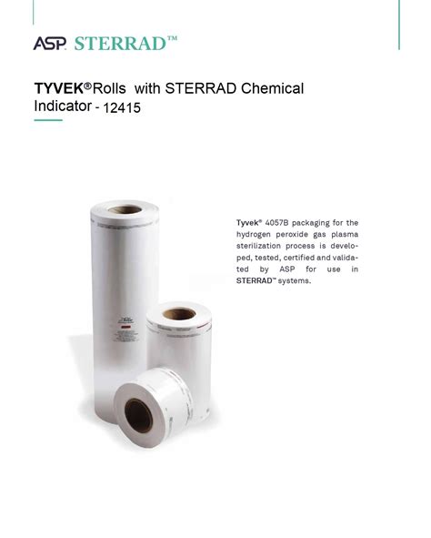 Tyvek Roll With Sterrad Chemical Indicator 6 Inchx228ft 12415