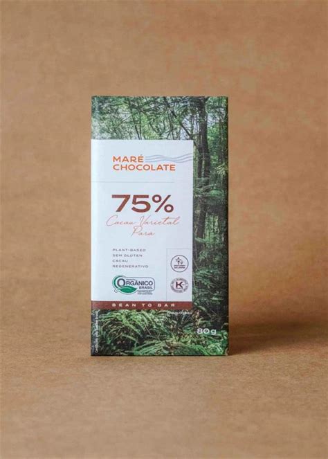 Barra de Chocolate 75 Cacau Varietal Pará Maré 80g Alimentos e