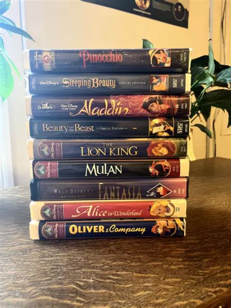 Disney Classics Vhs Lot The Lion King Aladdin Mulan Beauty And The