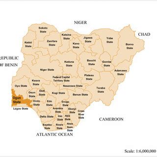 Map of Nigeria showing Ogun State | Download Scientific Diagram