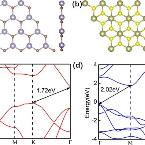 Top View And Side View Of A Snc Monolayer And B Hfs2 Monolayer The Download Scientific