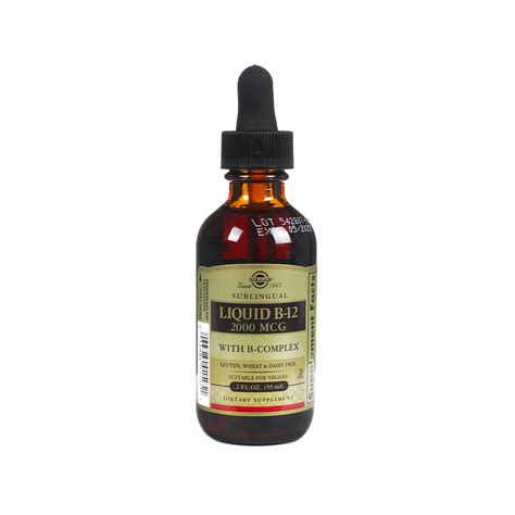 Sublingual Liquid B 12 2000 Mcg With B Complex Solgar Vitamin B