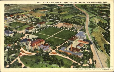 Utah State Agricultural College Campus From Air Logan Ut