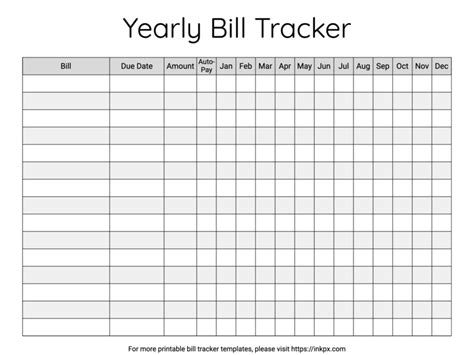 Free Printable Bill Tracker Templates Easy To Use Organizer In PDF