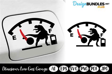 Car Fuel Tank Stickers, Fun Dinosaur Low Gas Gauge Decal