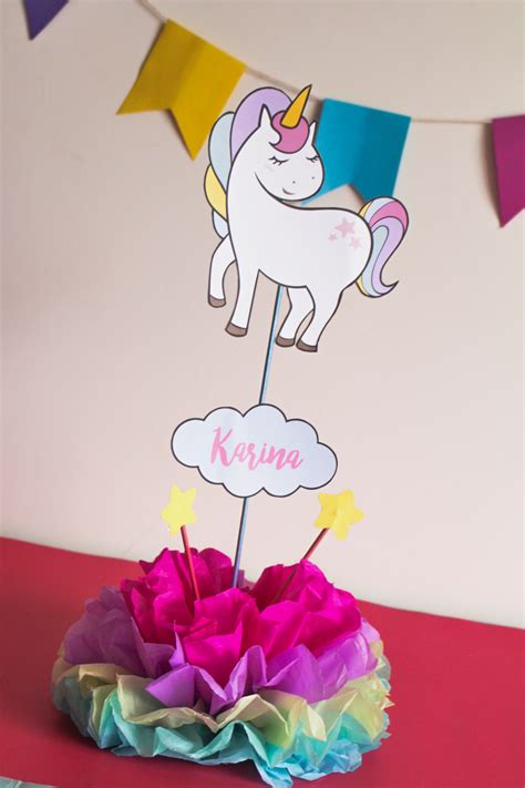 DIY Centro De Mesa De Unicornio Party Pop Centros De Mesa