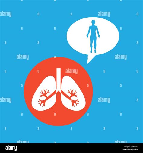 Silhouette Man With Lungs Organ Body Icon Vector Illustration Eps 10