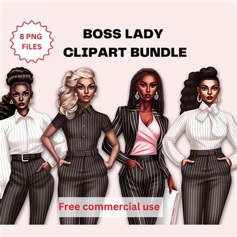 Boss Lady Clipart Boss Babe PNG Planner Clipart Doll Fashion Girl Clipart Clipart Bundle