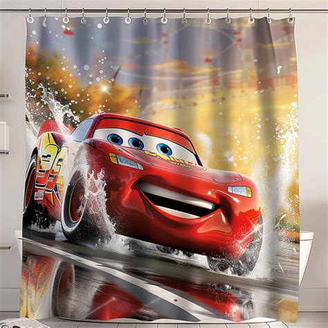 Lightning Mcqueen Shower Curtain Bring The Cars Movie Character To