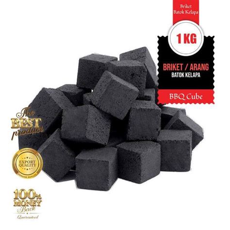 Arang Briket Charcoal Batok Kelapa BBQ Cube Export Quality 1KG 1