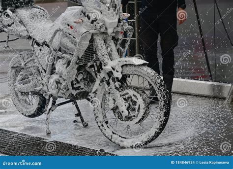 Motorcycle Washing With Cleaning Foam Pure Moto Bike Enduro