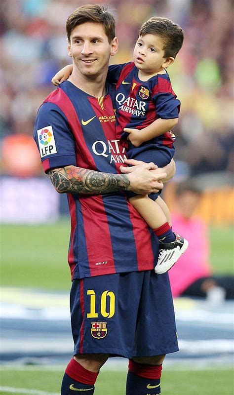 Barcelona Spain May 23 Barcelona Football Player Lionel Messi And