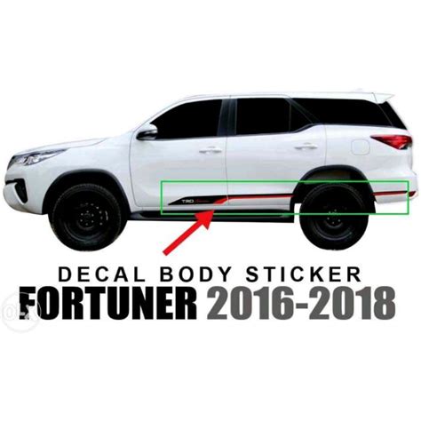 TRD Sportivo Body Sticker For Toyota Fortuner 2016 2018 Shopee