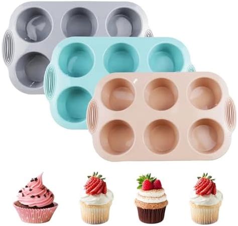 Amazon Tlence Pack Silicone Muffin Pan Cavity Oz Nonstick