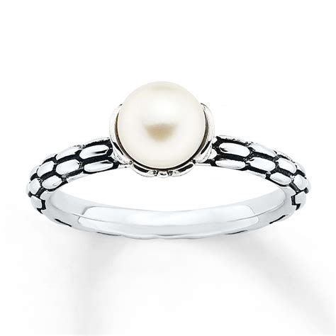 Jared Stackable Ring Freshwater Cultured Pearl Sterling Silver