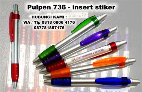 Jual Pen Plastik Insert Paper 736 Pulpen Promosi 736 Pulpen Stiker