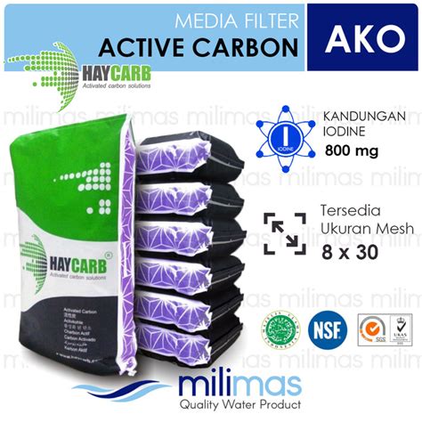 Jual HAYCARB Karbon Aktif Granular Activated Carbon AKO 8 X 30 Iodine