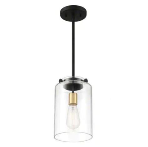 Hampton Bay Mullins In Light Coal And Honey Gold Mini Pendant