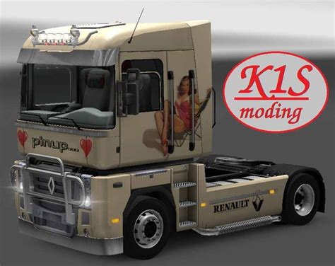 ETS2 RENAULT Magnum pinup v 1 0 by k1s moding Skins Mod für Eurotruck