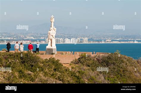 California, San Diego, Cabrillo National Monument, statue of Juan ...