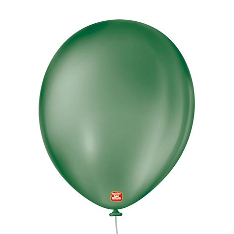 Balão de Festa Látex Liso Verde Musgo 50 Unidades São Roque Ri