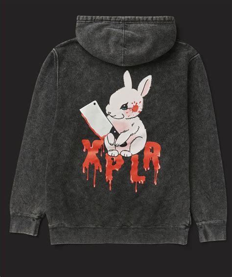 Sam and Colby XPLR merch grey bunny hoodie