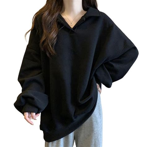 Supply Collar Sweater Large Size Belly Covered Lazy Style Long Sleeve