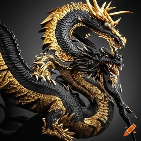 Black And Gold Dragon On Craiyon