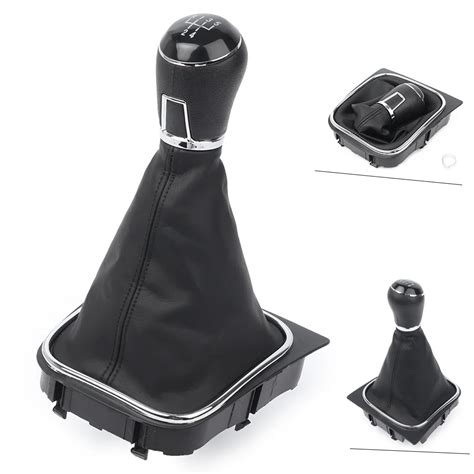 Speed Manual Gear Shift Knob Stick W Pu Gaiter Boot Cover Fits