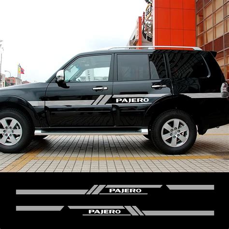 2PCS Car Door Side Vinyl Stickers For Mitsubishi Pajero Outlander 3 ASX