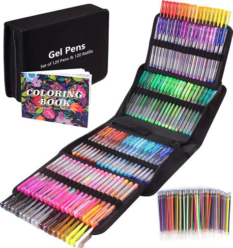 Gunsamg Stylo Gel Coloriage Adulte Stylo Paillette Avec