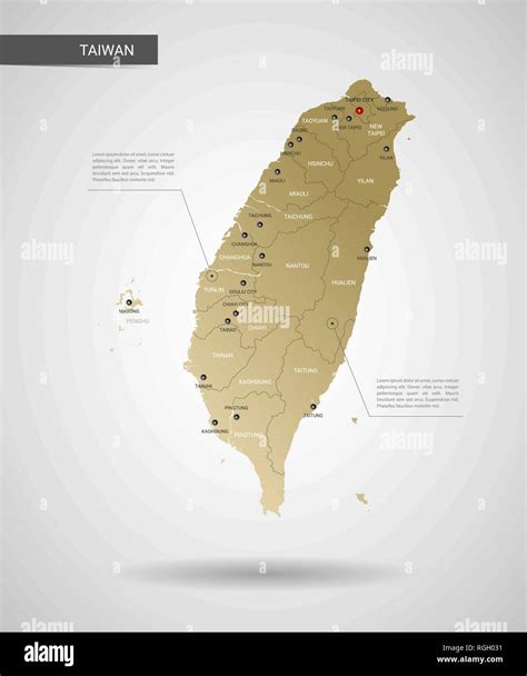 Vector Estilizados Mapa De Taiw N Infograf A D Oro Ilustraci N Mapa