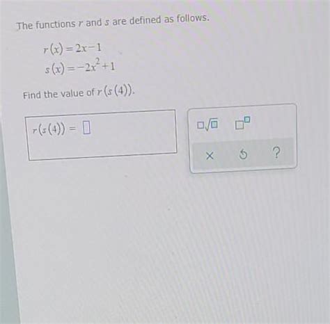 Solved The Functions R And S Are Defined As Follows Chegg