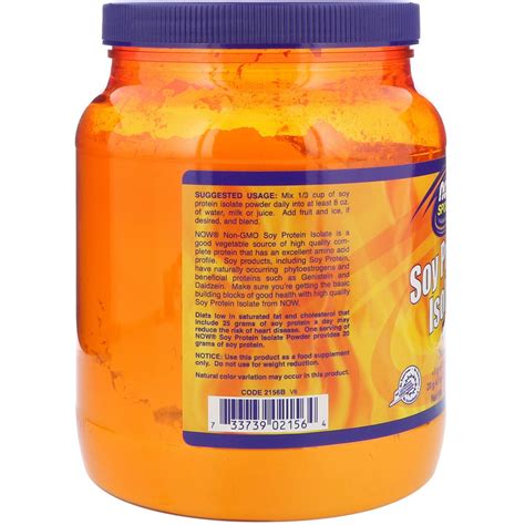 Now Foods, Sports, Soy Protein Isolate, Natural Unflavored, 1.2 lbs ...