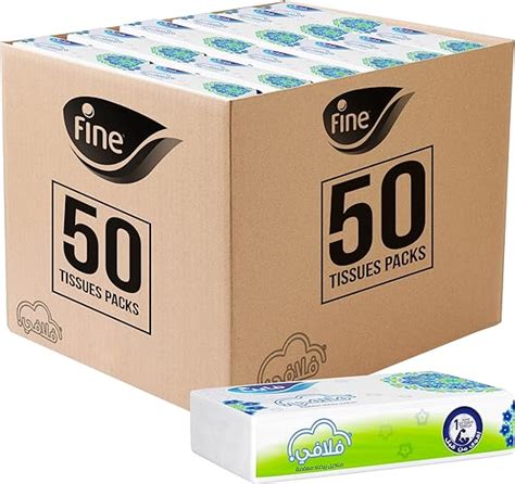 Fine Fluffy Facial Tissue Soft Pack 130 Sheets X 2 Ply Bundle Of 50