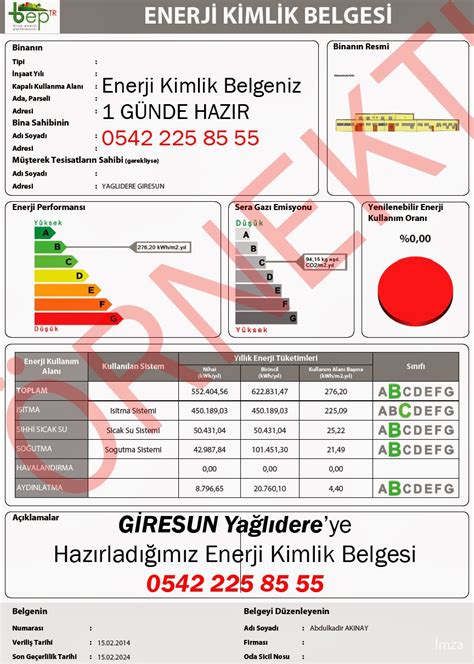 Enerji Kimlik Belgesi Ankara Istanbul Izmir HIZLI VE UCUZ EKB Hizmeti