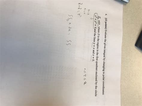 Solved 4 12 Points Evaluate The Given Integral By Chegg