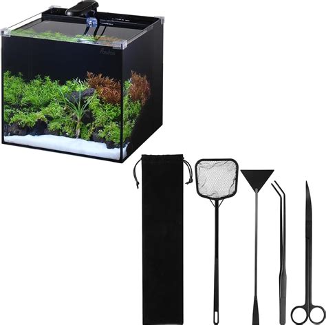 Amazon PONDON Aquarium Combo 5 Gallon Rimless Fish Tank With 4