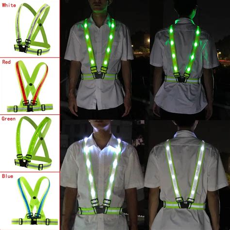 Adjustable Usb Rechargeable Led Reflective Belt Vest For Running