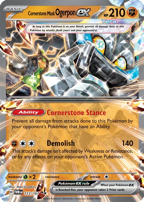 Cornerstone Mask Ogerpon EX Twilight Masquerade Pokemon Card Pikawiz