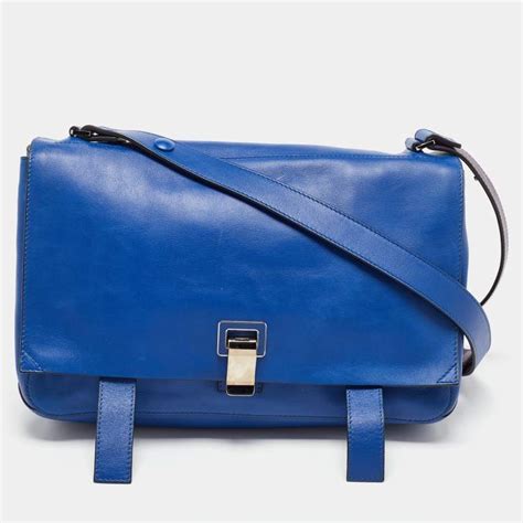 Proenza Schouler Blue/Purple Leather PS Courier Shoulder Bag Proenza ...