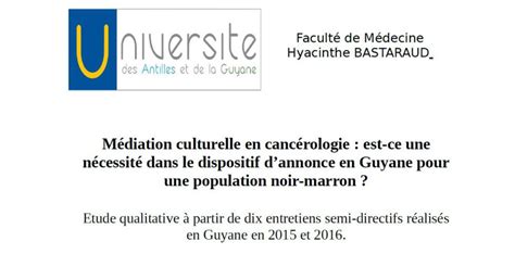 Médiation culturelle un outil pour l accès à la santé Guyane