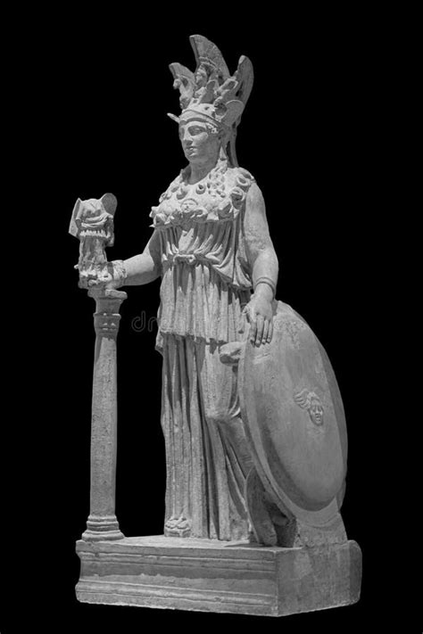 Antica Statua Greca Di Romani Della Dea Athena Dio Della Saggezza E