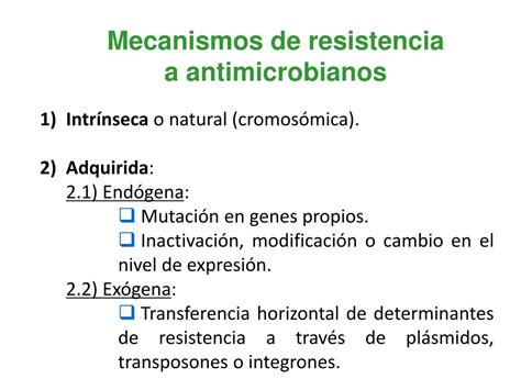 Ppt Principales Mecanismos De Resistencia A Antimicrobianos En P