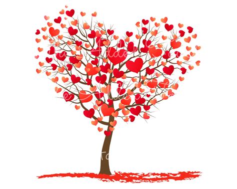 Red Heart Trees Png Fall Trees Valentine Heart Trees Love Etsy Canada