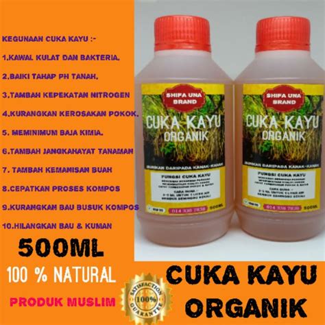 500 Ml Cuka Kayu GRED AAA Wood Vinegar Baja Racun Organik Shopee