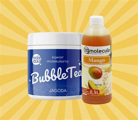 Zestaw Bubble Tea Kawior Syrop Kuleczki Jagoda Syrop Mango