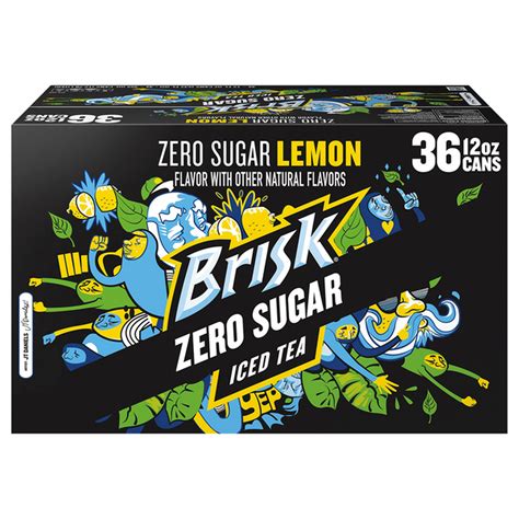 Brisk Iced Tea Zero Sugar Lemon 12 Fl Oz Delivery Or Pickup Near Me